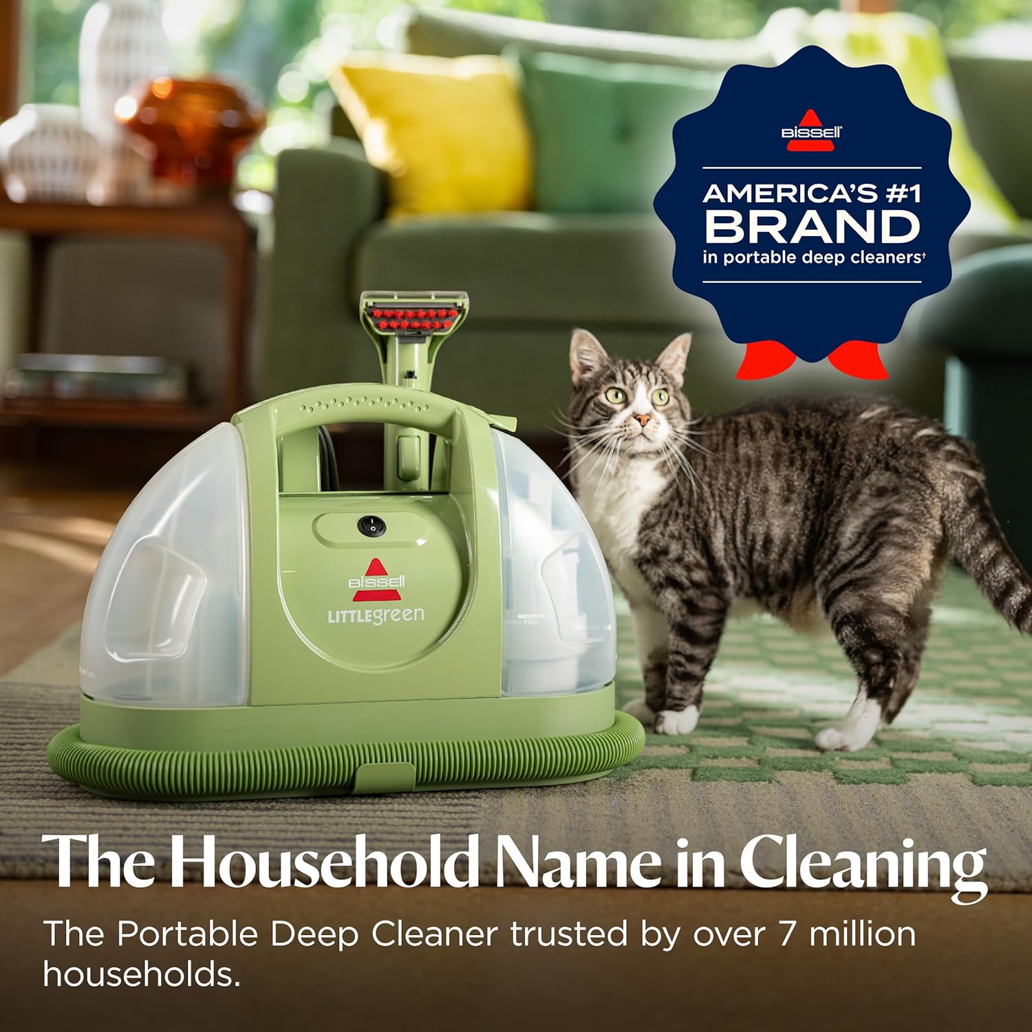 BISSELL Little Green portable cleaner with exclusive specialty cleaning tools and hose attachment