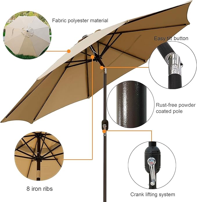 Blissun 9ft Patio Umbrella - product photo