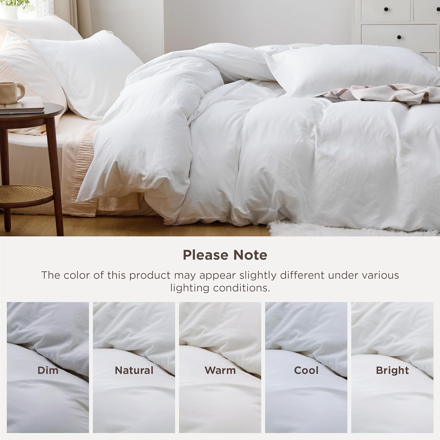 White duvet cover queen showing full dimensions and clean finish