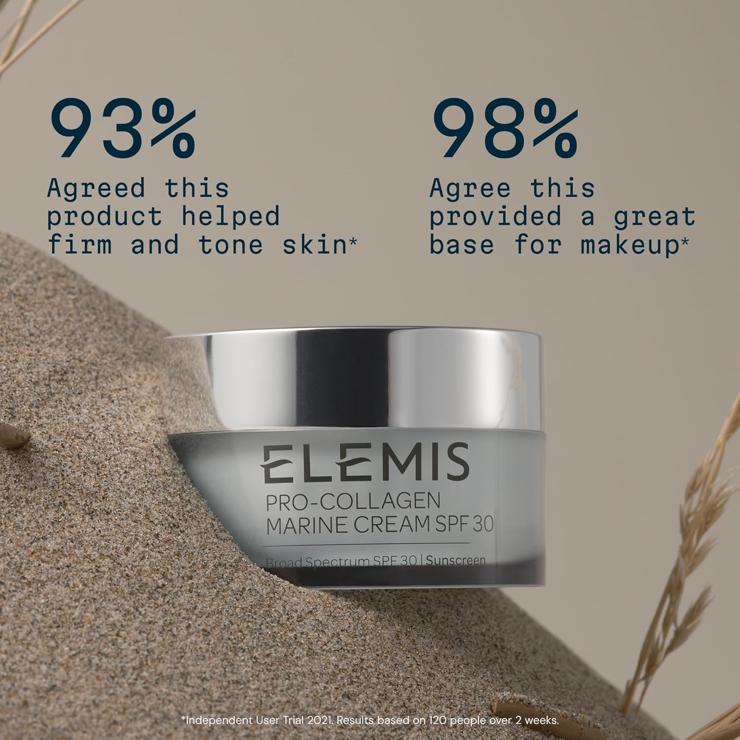 ELEMIS Pro-Collagen Marine Cream SPF 30 key ingredients and product label closeup