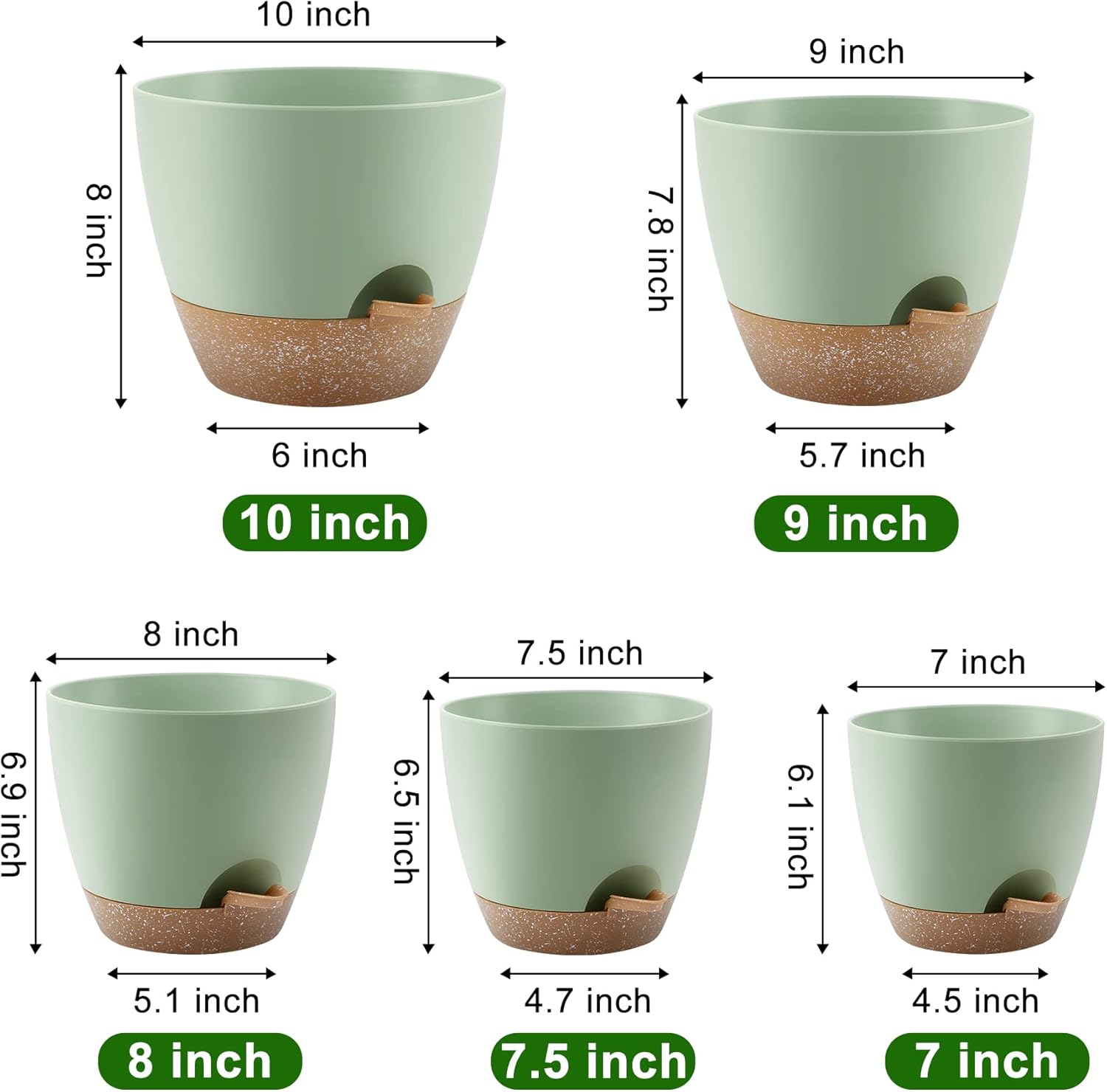 Qrrica Self-Watering Planters (Set of 5) - product photo