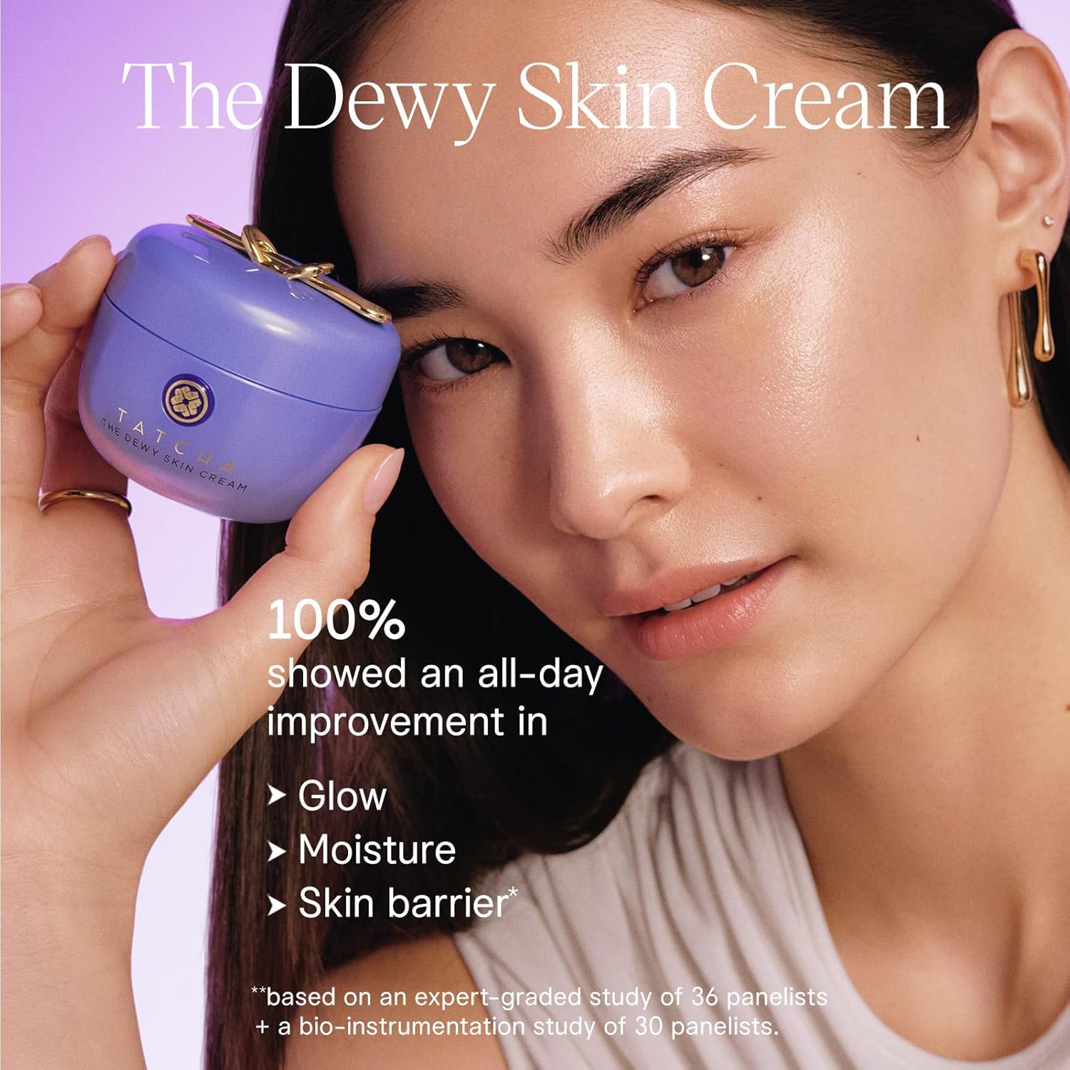 Tatcha Dewy Skin Cream premium packaging and jar design