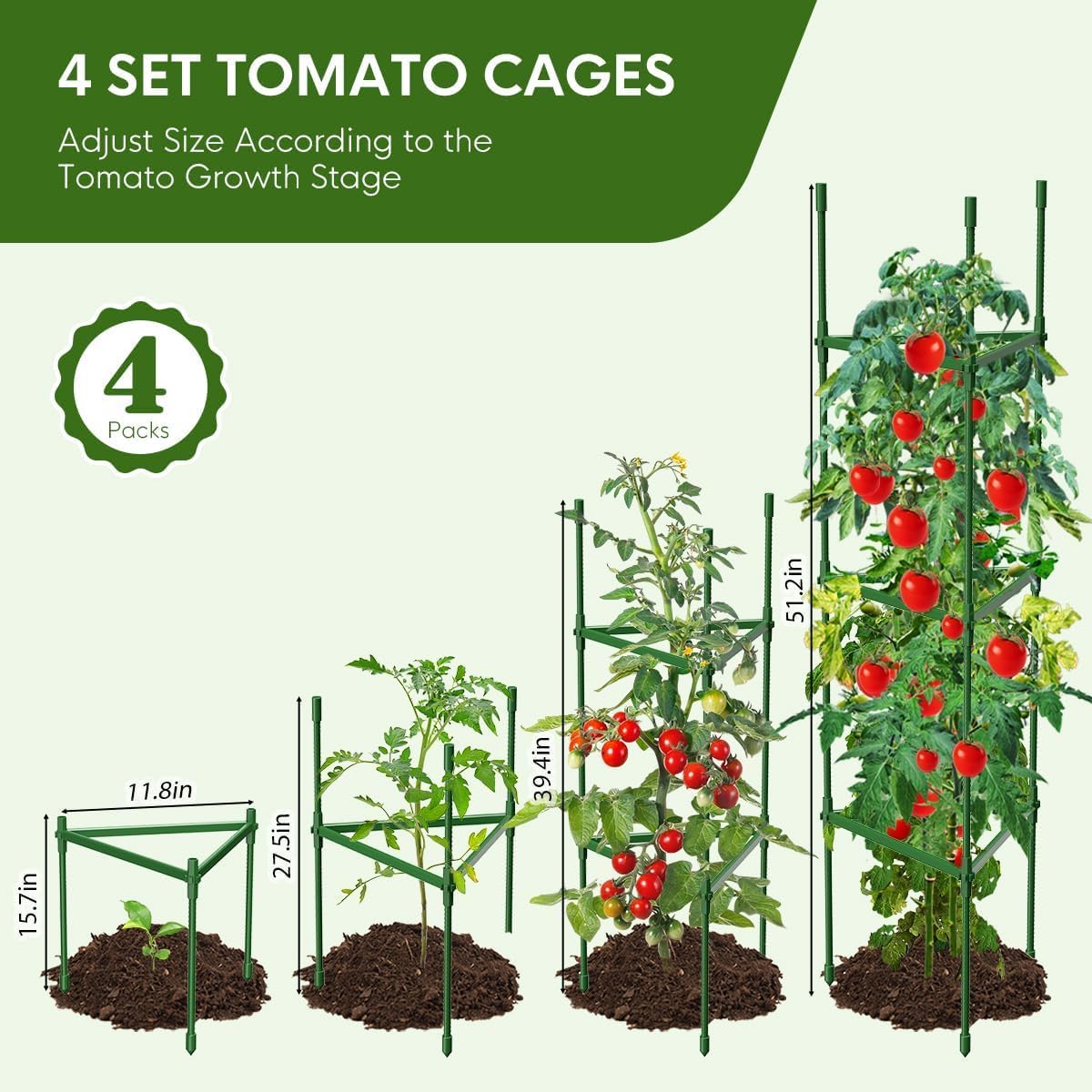 Adjustable Tomato Cages & Plant Support - product photo